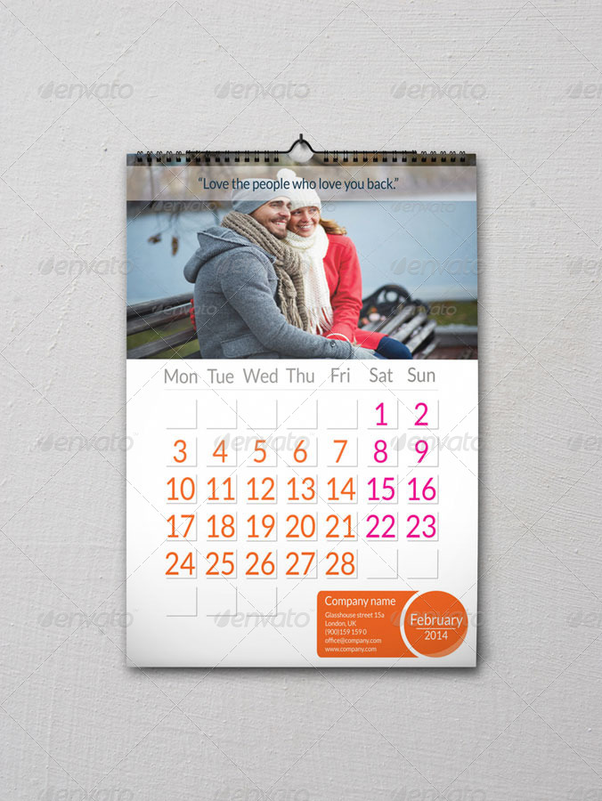 Calendar Business Card by Sremac GraphicRiver